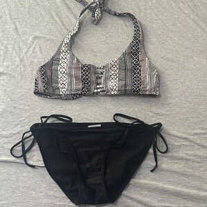 Chic Black and Pink Bikini Set